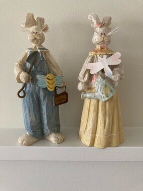 Charming Bunny Figurines in Pastel Colors